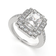 Amalia Radiant Cut Halo Pave Engagement Ring Setting - Nivetta